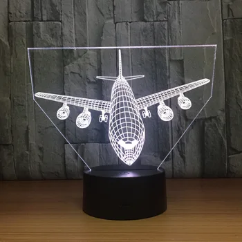 

Airbus Plane 3D LED Light Airplane Table Lamp Children Kid Gift 3 Colors or 7 Colors Change Mood Lamp Touch or Remote Night Lamp