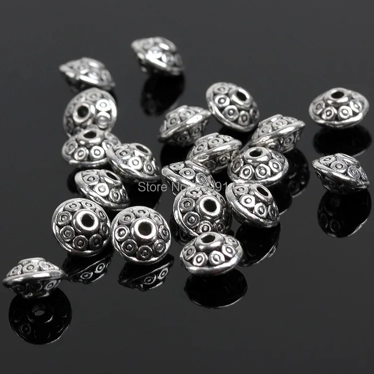 

6mm Charms Beads Tibetan Silver DIY Beads Fit Charm Bracelets 200pcs/lot