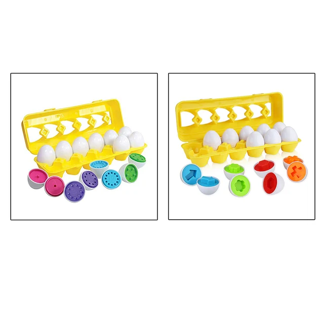 US $12.93 Colorful Shape Matching Egg Set Preschool Montessori Toys for Toddler Games Educational Color Recog