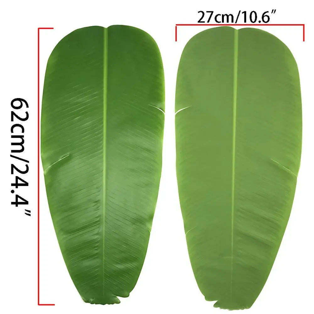 

New Hawaiian Banana Leaf Table Mat Placemat Green Leaf Simulation Plant Desktop Decoration Table Flag Arrangement Decor