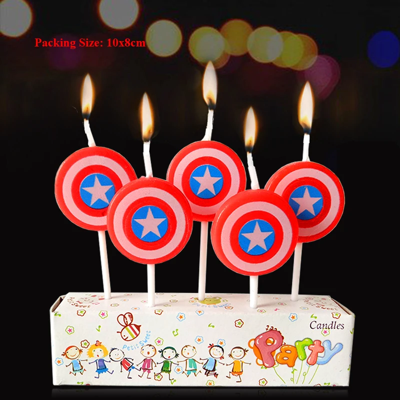 

superhero candle decoration birthday party decoration supplies children baby 1 birthday captain america shield cake candle