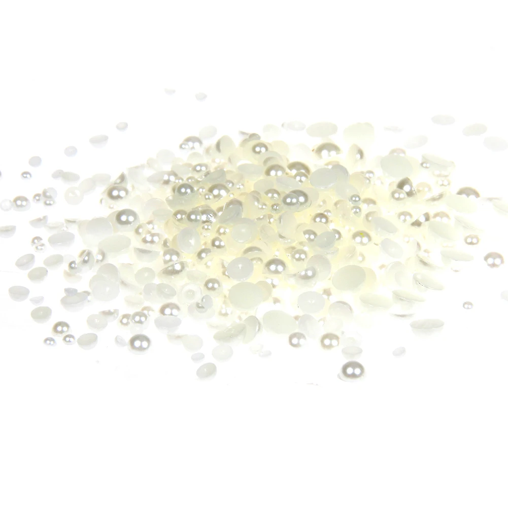 

Glue On Resin Beads 1000pcs 18mm Ivory Craft ABS Flatback Half Round Pearls DIY Scrapbooking Decoration