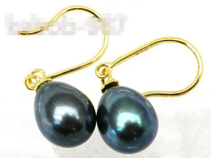 

FREE SHIPPING HOT sell new Style >>>>Lovely 9.5*12mm drop peacock green pearls dangle earring 925 silver hook
