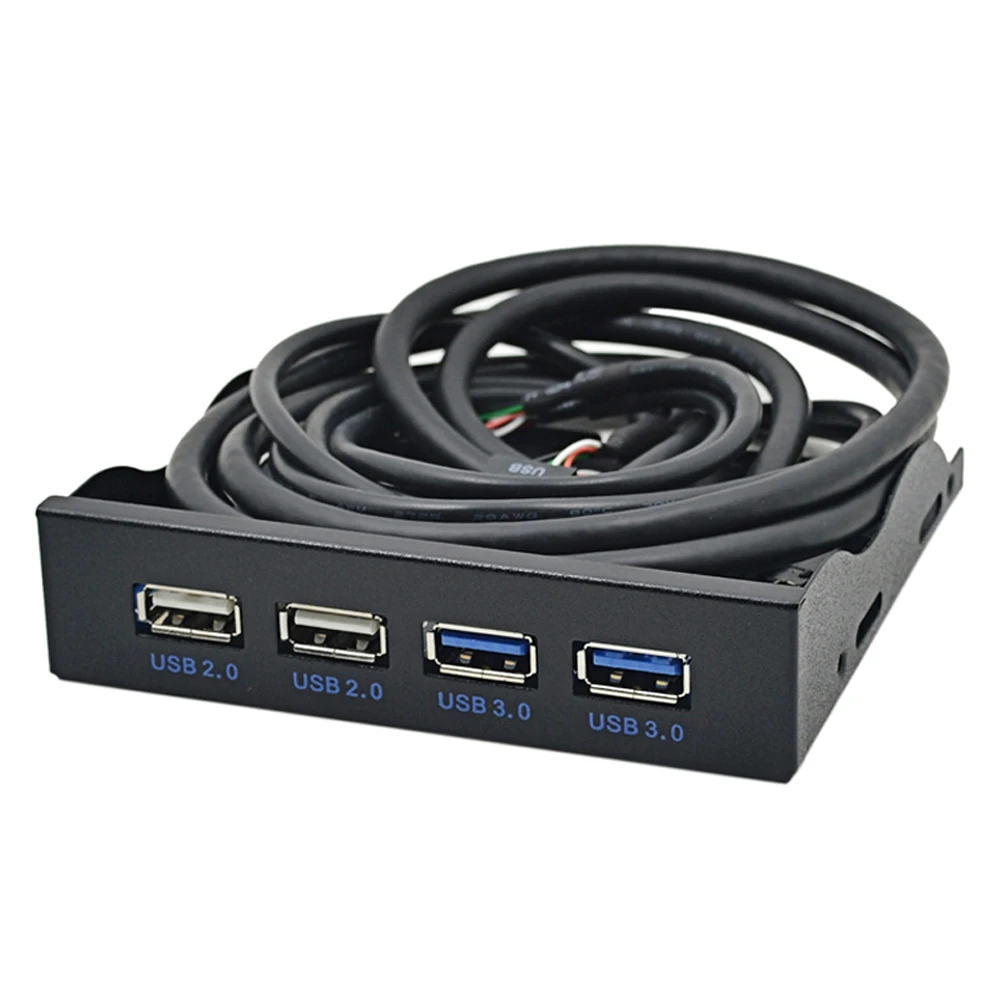 

H1111Z HUB USB 2.0 USB 3.0 4 Port Front Panel USB3.0 Hub Splitter Internal Combo Bracket Adapter for Desktop 3.5 Inch Floppy Bay