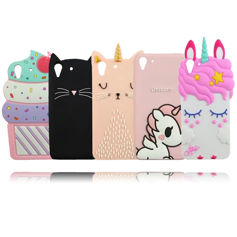 

Sweet Cat Ice Cream Judy Unicorn Pony Mickey Silicone 3D Funda Case For Huawei Y6II Y6 II 2 5.5inch