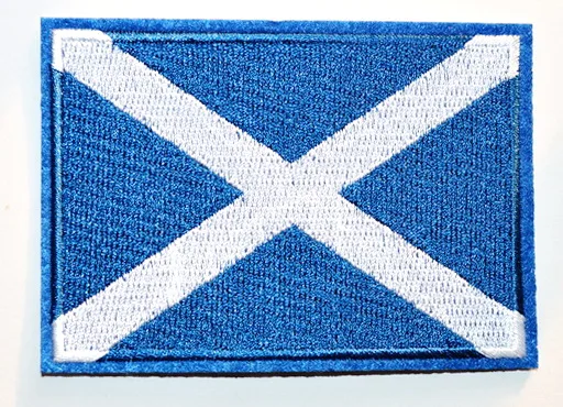 SCOTLAND FLAG embroidered iron-on PATCH SCOTTISH EMBLEM ST ANDREW CROSS BLUE new | Дом и сад