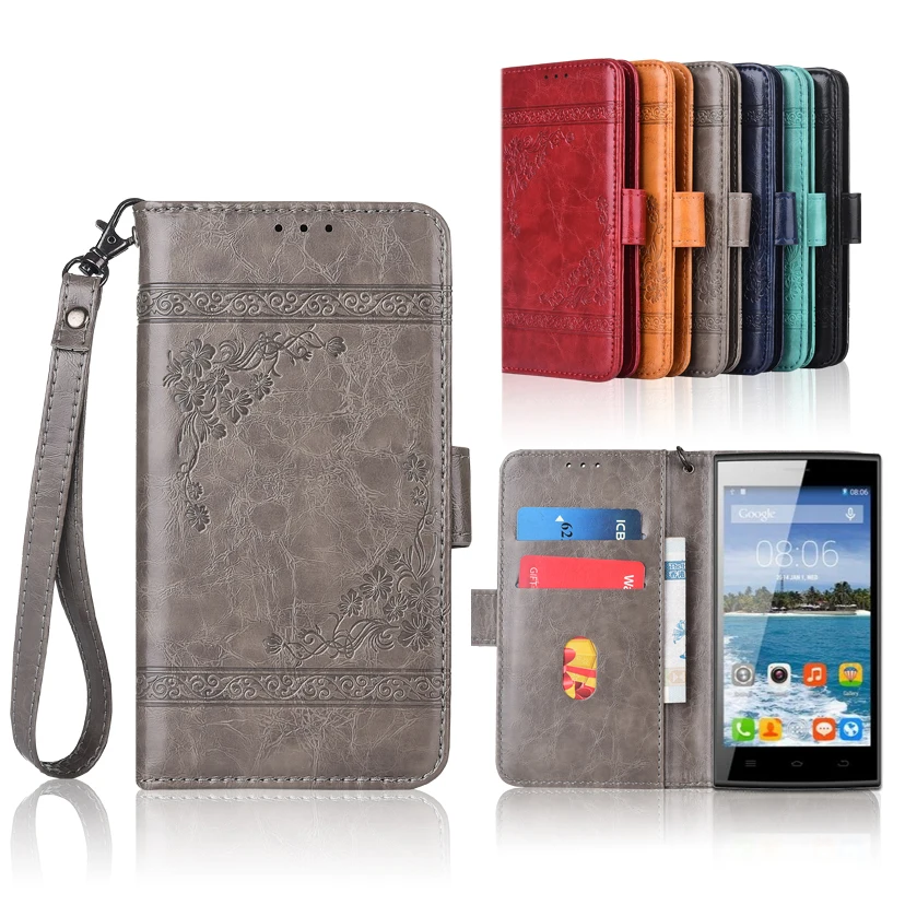

Newest Wallet case for THL T6 T6S T6C T6 PRO Flip case with Strap,100% special PU leather embossing flower book cover case