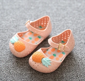 

Hot fashion Mini Pineapple Fruit Hole Summer Jelly Children's Shoes Hot Sale Plain Rain Boot Baby Children Toddler Kids Sandals