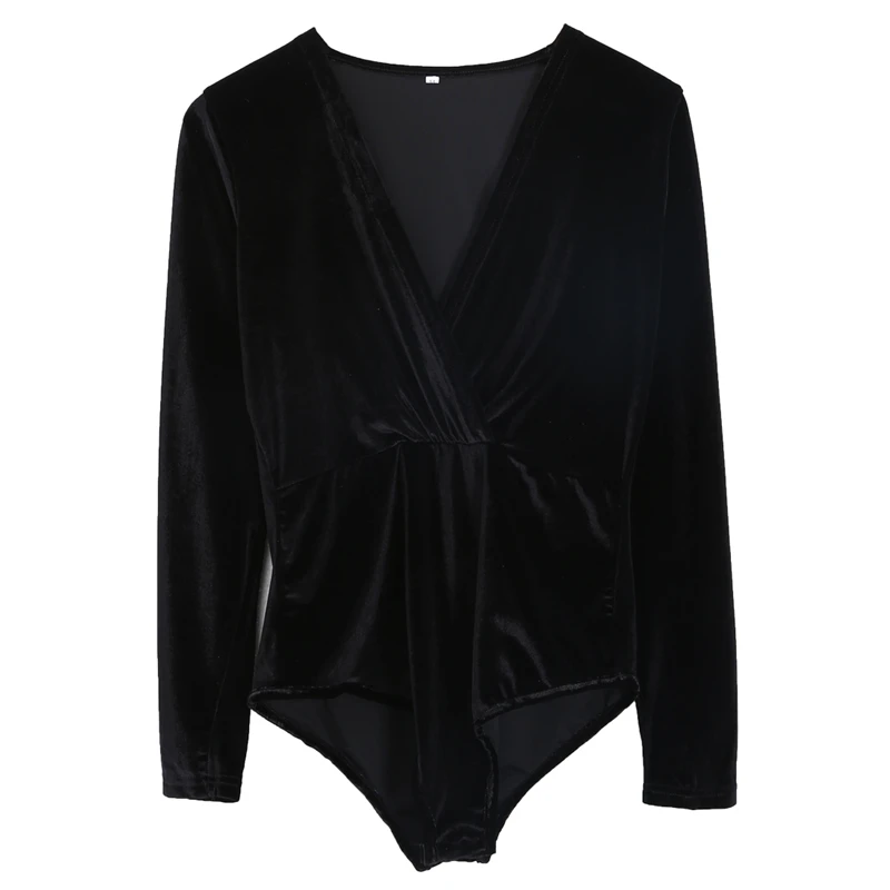 

Women Basic Deep Side Open Plunging Bodysuits Sexy Bandage V Neck Muscle Back Bodysuit 3Colors