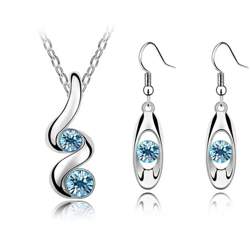 Комплект из колье и серёг с кристаллами|necklace earrings jewelry set|brand setsfashion set |