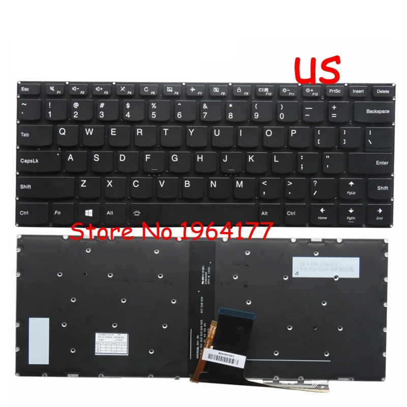 

New English Laptop backlit keyboard for Lenovo Ideadpad 110-14 110-14AST 110-14IBR 110-14ISK US NO frame with backlight