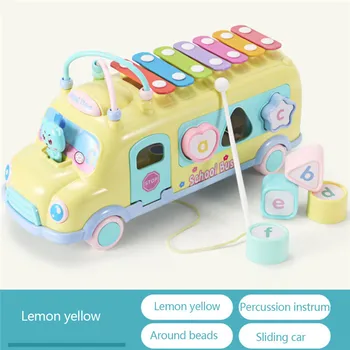 

Baby Bus Shape Toys Musical Instrument Kids Puzzle Music Educational Gifts Xylophone Toys Beat Knocking Piano Toy