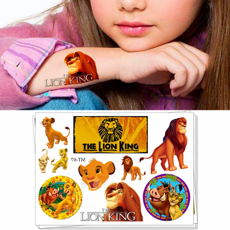 Children Temporary Tattoo Sticker Cartoon Tatoo Body Art Novelty Gag Toys For Lion King Simba Fans Waterproof 2 3 Days huismerk kopen in de aanbieding Children Temporary Tattoo Sticker Cartoon Tatoo Body Art Novelty Gag Toys For Lion King Simba Fans Waterproof 2 3 Days huismerk kopen in de aanbieding