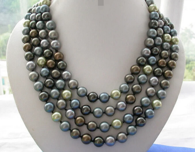 

huij 004432 Long 80" 10mm multicolor south sea shell pearl necklace