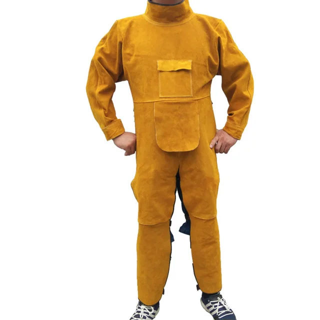 Durable Leather Welding Long Coat Apron Protective Clothing Apparel