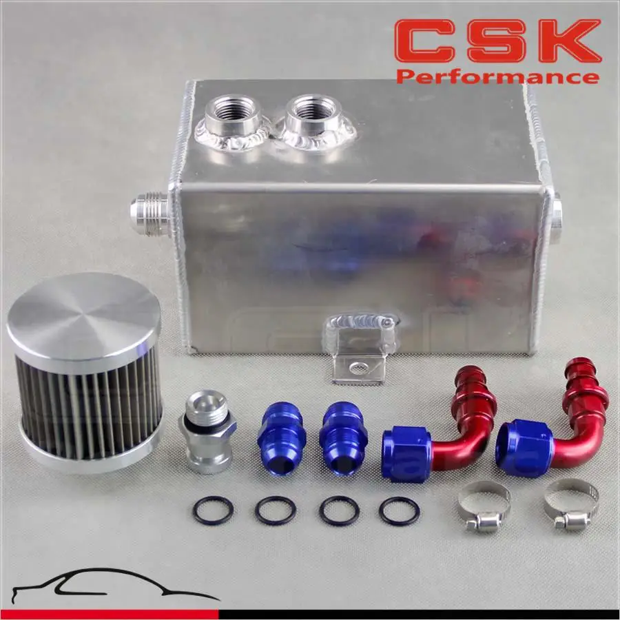 Universal 3L oil catch can tank with breather & drain tap 3LT baffled