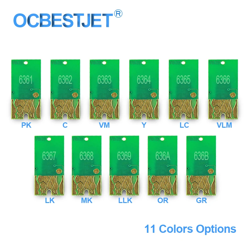 

T6361-T6369 T636A T636B Cartridge Chip Permanent Chip ARC Chip For Epson 7700 9700 7890 9890 7900 WT7900 9900 (11Colors Options)