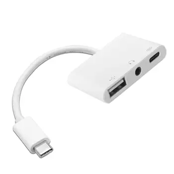 

CYDZ USB-C Type-C to 3.5mm Earphone AUX Audio & USB 2.0 Female & PD Power Adapter for Cell Phone Tablet