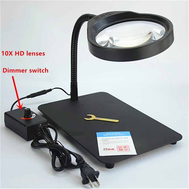 110v 220v high quality dimming magnifier lamp 10X Desktop magnifying