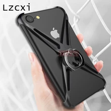 Lzcxi противоударный металлический бампер чехол для Apple iPhone 7 7 плюс ультратонкий держатель кольца алюминиевый защитный чехол для телефона рамка