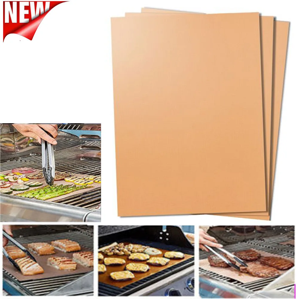 TENSKE 3PCS Non Stick BBQ Magic Grill Mat Baking Mats Heat Resistant
