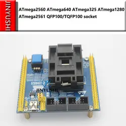 Раскладушка ATmega2560 ATmega640 ATmega325 ATmega1280 ATmega2561 QFP100/TQFP100 разъем IC программирования Тесты сиденье Тесты разъем