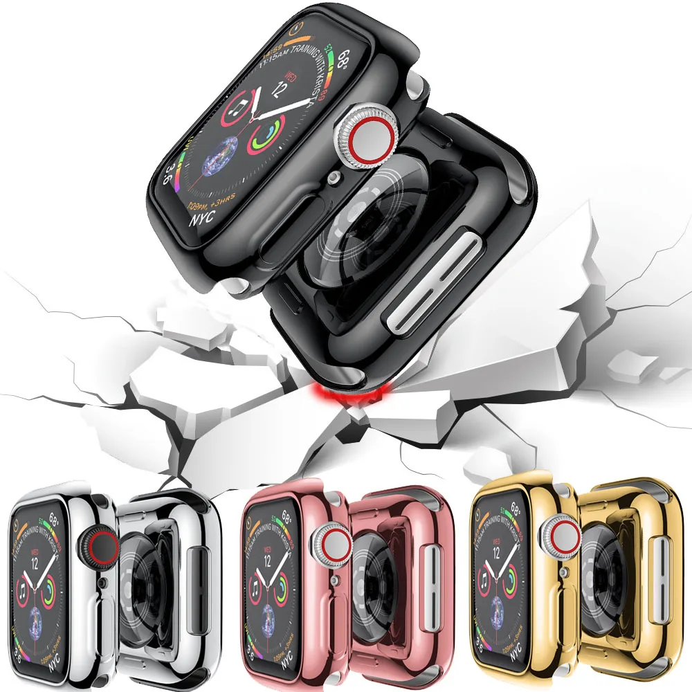

TPU Case Cover For Apple Watch Series 4 40mm Watch Transparent Silicone Shell Case Shockproof Protective Cover For iWatch 4