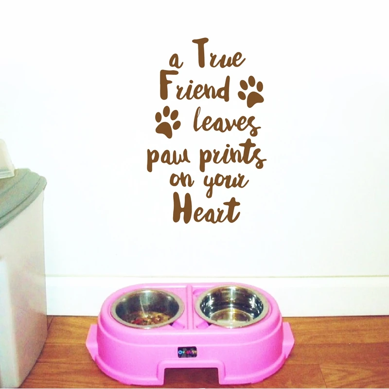 A True Friend Leaves Paw Prints Sticker Home Wall Decoration