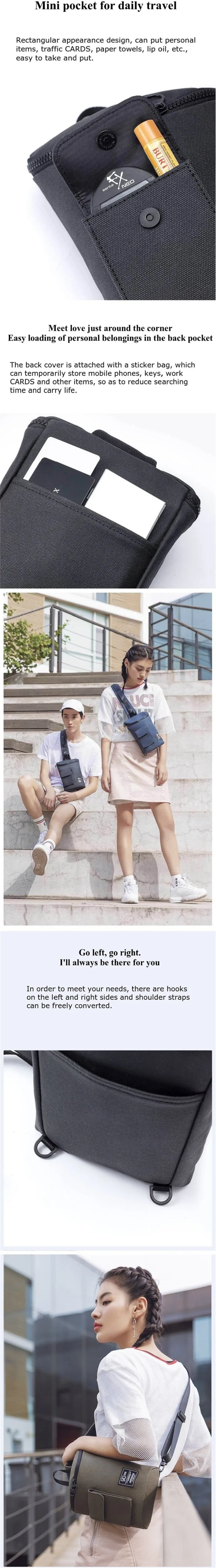 2Xiaomi Mijia 90 Chic Crossbody Bags Travel Leisure Chest Bag Pack Casual Bag Single Shoulder Strap Pack for Men Women