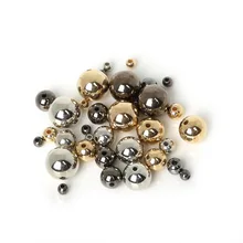 4 6 8 10 12mm 30-300pcs Gold/Silver/Gun-Metal Plated CCB Round Seed Spacer Beads For Fashion Jewelry making DIY BSE009