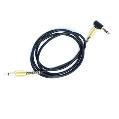 

3.5MM Mobile Phone Car Audio Cable Stereo Head Aux Cable Jack to Jack Gold Plated 90 Degree Spring Extension Cord Audio Cables