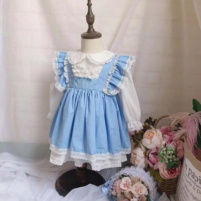 Осеннее Новое испанское детское платье в стиле «лолита» для девочек кружевное платье принцессы, платье для дня рождения для малышей Modis