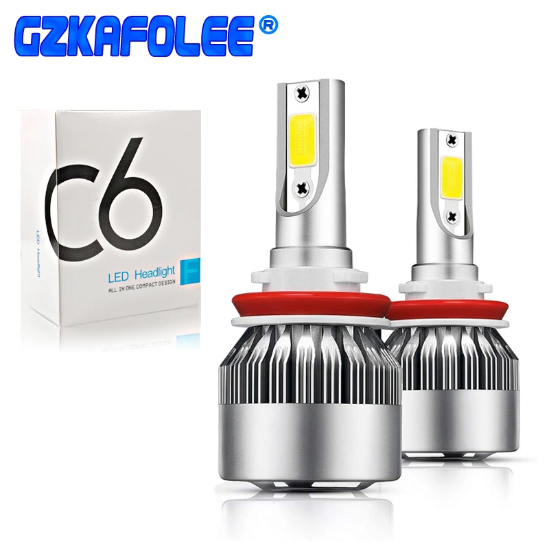 

H7 H4 H16 Led Headlight Bulb C6 9007 h11 h27 5202 9012 9005 9006 Car Lights white 6000K Suitable for front light Anti-fog lamp