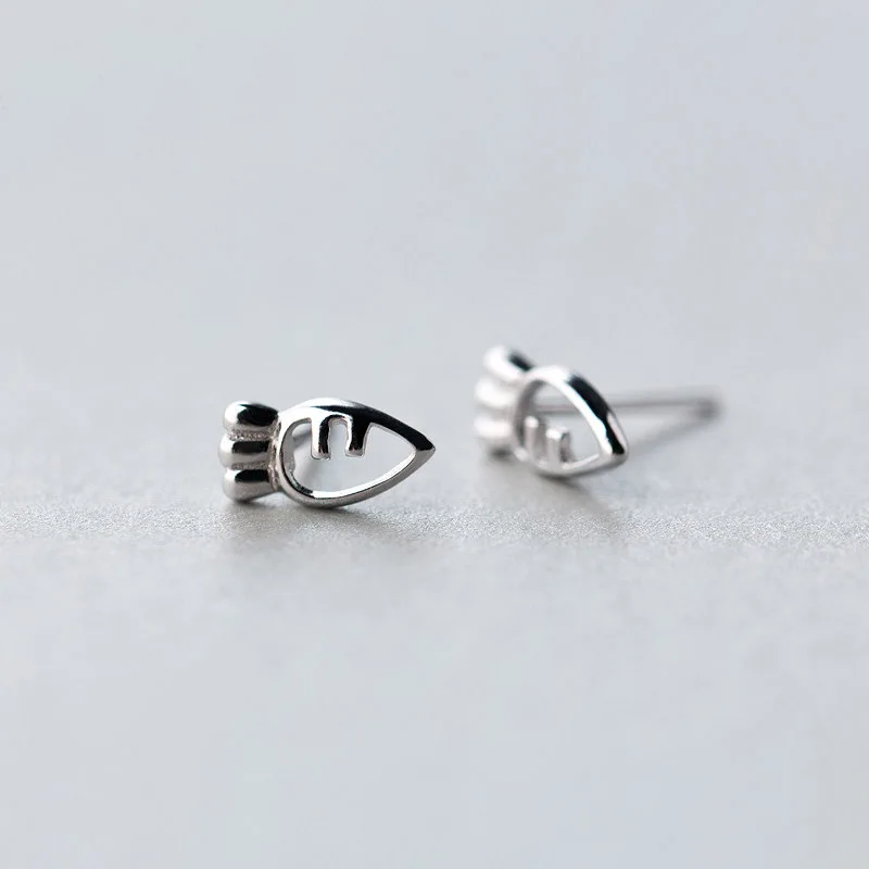 

2017 New Design Handmade Silver Cute Carrot Stud Earrings Cartoon Fashion 925 Jewelry For Women