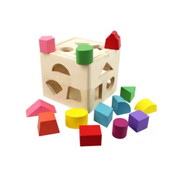 

Wooden Baby Early Education Baby Early Education Enlightens Cognition Stereo Shape Toy Kids Enlightenment Toy