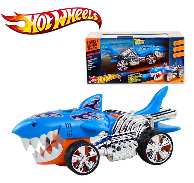 Hot Wheels Acousto optic Electric Toy Car Deep sea Shark CFG36 Free Shipping on