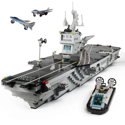 

162162 aircraft carrier Blocks Nuclear Submarine Light Sound Ship Building Blocks toys Gift 1000pcs 29cm
