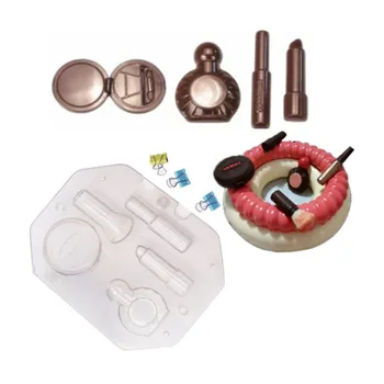 

Hard Plastic Chocolate Mold 3D Stereo Makeup Set Shaped Fondant Molds DIY Cake Decorating Tools Candy Bar Baking Accessories
