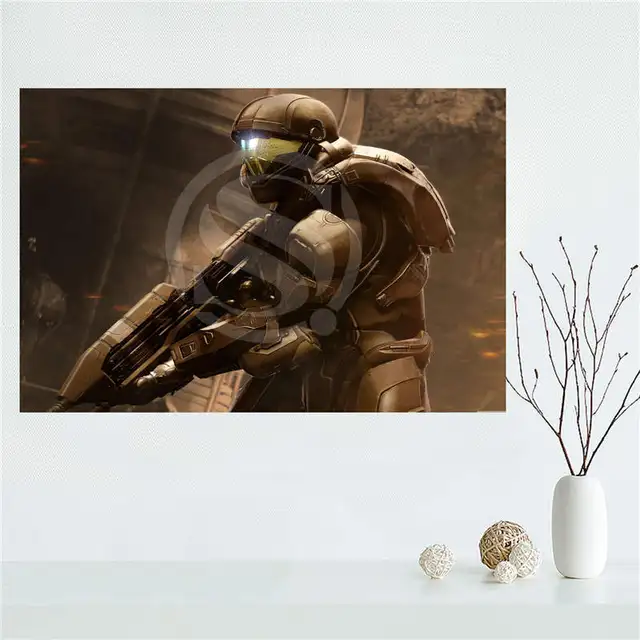 Y530L90 Custom halo the master chief Canvas Painting Wall Silk Poster