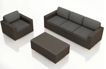

All Weather Outdoor 3 Piece Wicker Furniture Sofa Set