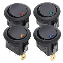 20Pcs 12V DC Waterproof Round Rocker Switch Dot Dash Car Van Boat LED Illuminated Light Toggle Switch ON/OFF Black Button 20Pcs 12V DC Waterproof Round Rocker Switch Dot Dash Car Van Boat LED Illuminated Light Toggle Switch ON/OFF Black Button