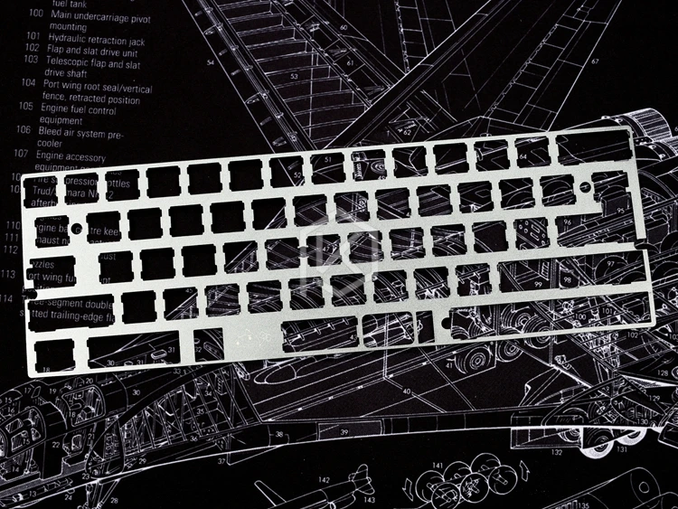 60% алюминиевая механическая клавиатура пластина поддержка xd60 xd64 gh60 серебряный цвет