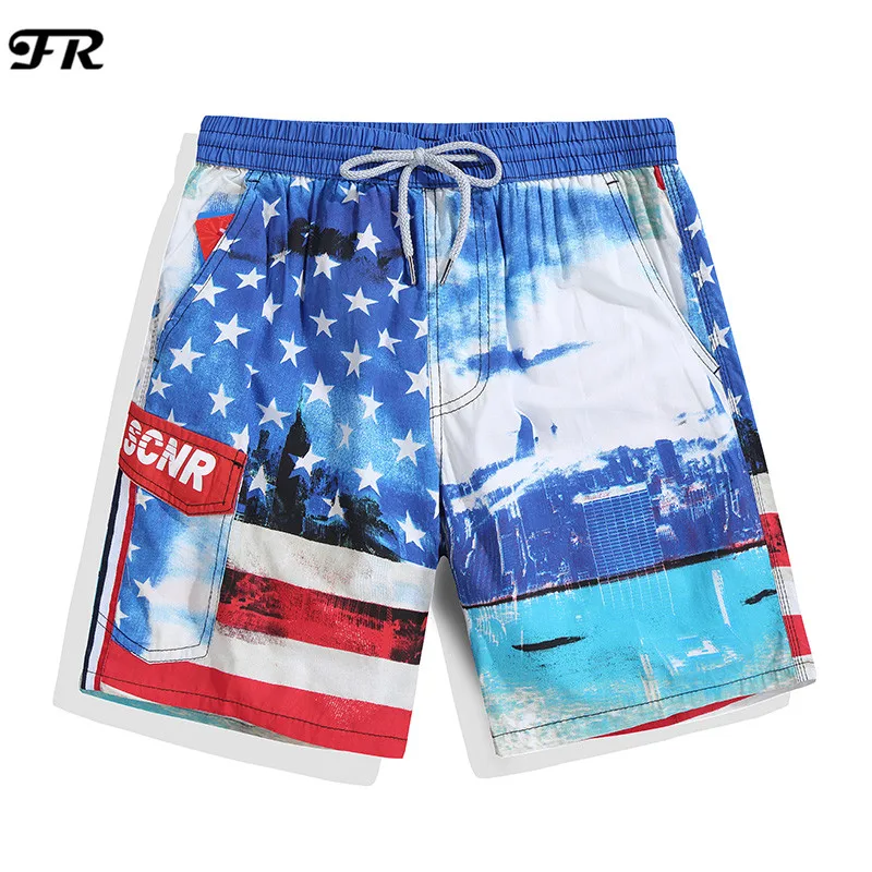 FR New Men's Beach Shorts,Men's Quick Drying Cotton Board Shorts,Male