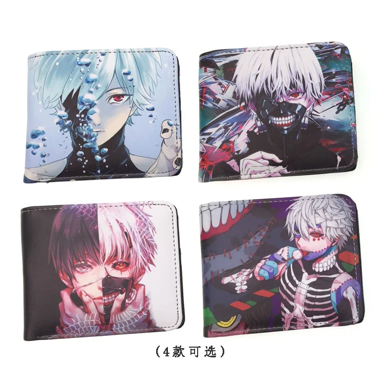 New Tokyo Ghoul Wallet Cartoon Anime Movies Student Male and Female Short Wallets with Card Holder Zipper Coin Pocket Purses