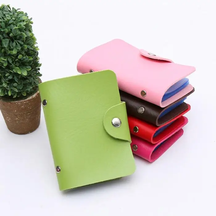 Men Women Fashion Credit Card Holder Travel Cards Wallet PU Leather Buckle Business ID Card Holders New