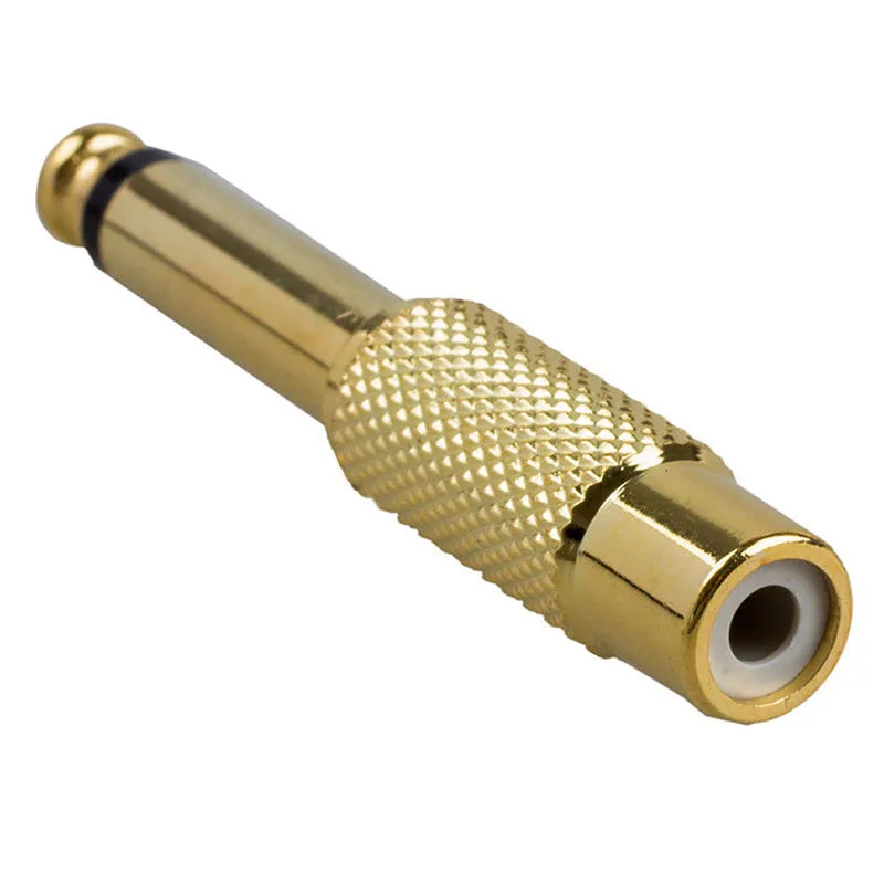 2pcs позолоченный 6 35 мм 1/4 &quotштекер в RCA гнездо 5 аудио стерео адаптер Разъем