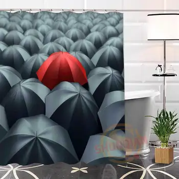 

Best Nice Custom Umbrella Pattern Shower Curtain Bath Curtain Waterproof Fabric For Bathroom MORE SIZE WJY#102