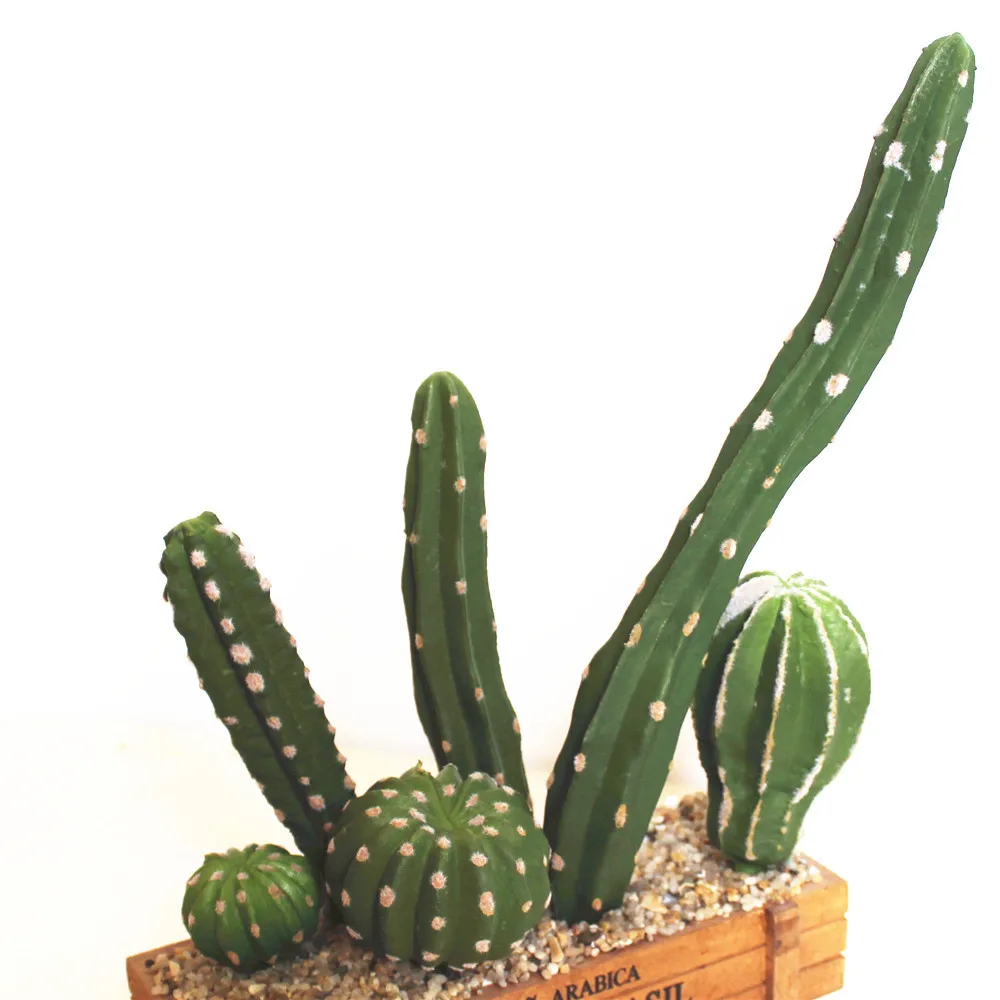 6Pcs/Set Artificial Cactus Decor Faux Plastic Succulents Plants Fake Mini Landscape Arrangements