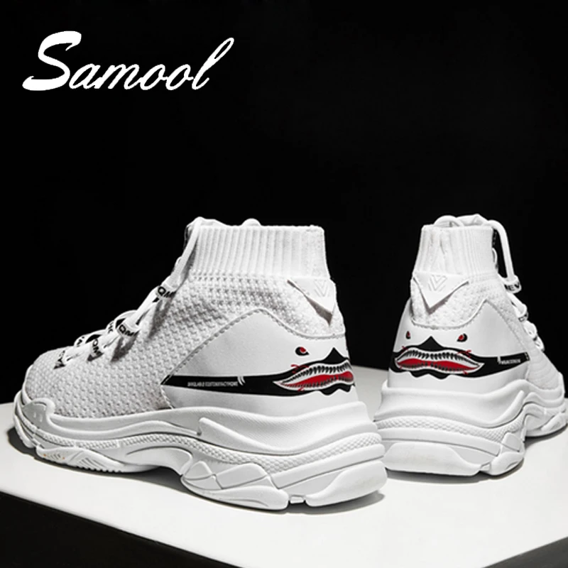 High Top Men Unisex Knit Sneakers 5 CM Thick Sole Sock Shoes Knit Vamp Breathable Dad Shoes White Black Sapato Feminino FX5 High Top Men Unisex Knit Sneakers 5 CM Thick Sole Sock Shoes Knit Vamp Breathable Dad Shoes White Black Sapato Feminino FX5