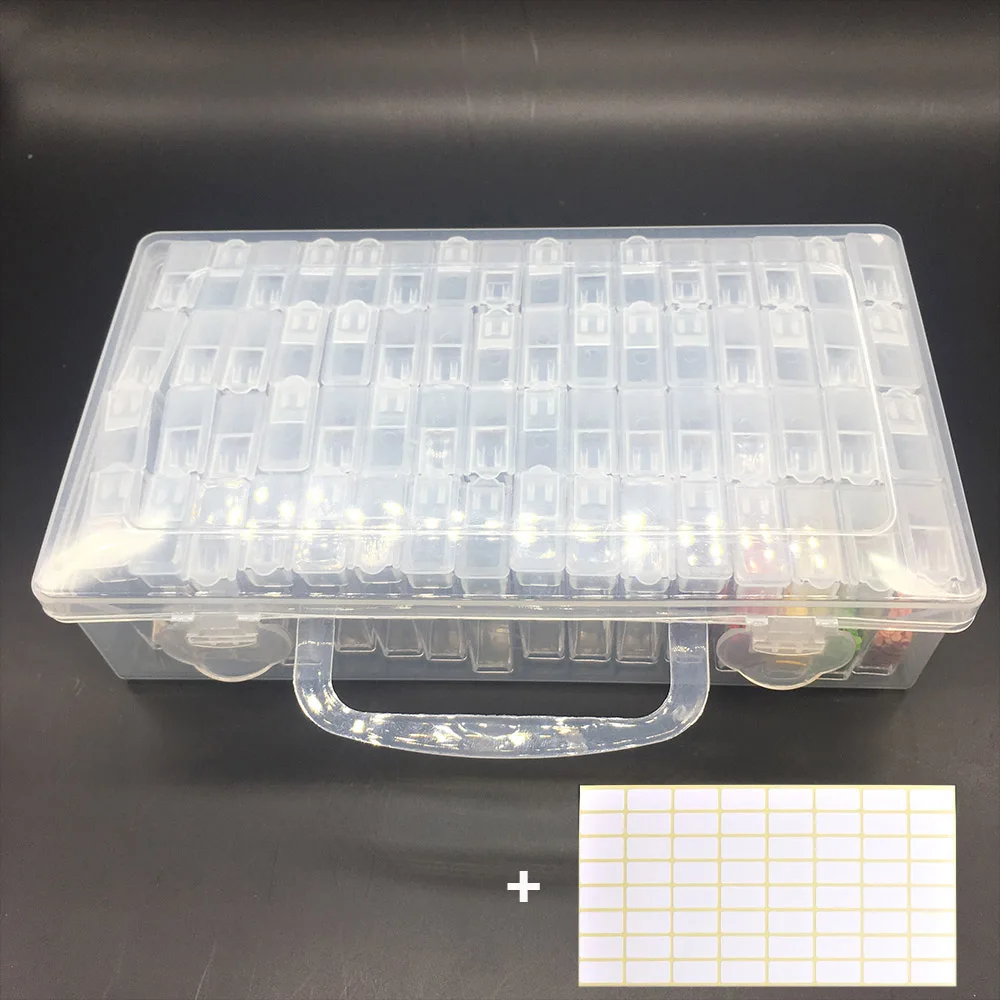 64/128/pcs Diamond Painting Tools Beads Container Rhinestone Diamond